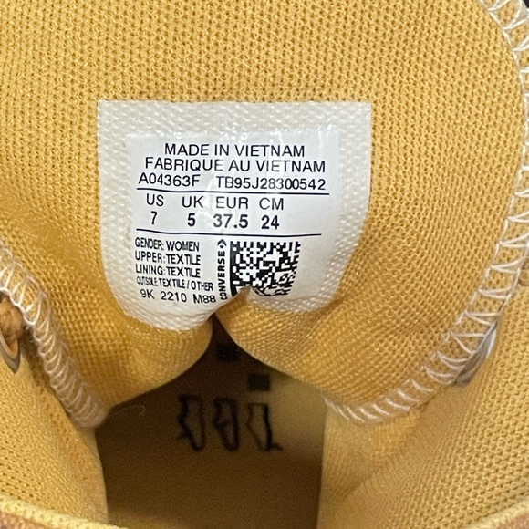 Converse All Star Chuck Taylor High Tops Mustard Sz 7 - Picture 8 of 12